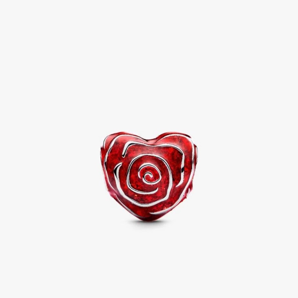 New Rose Heart Charm